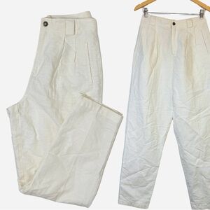 VINTAGE | Liz Claiborne | White Linen Trousers | Linen/Cotton | Lizsport | 10